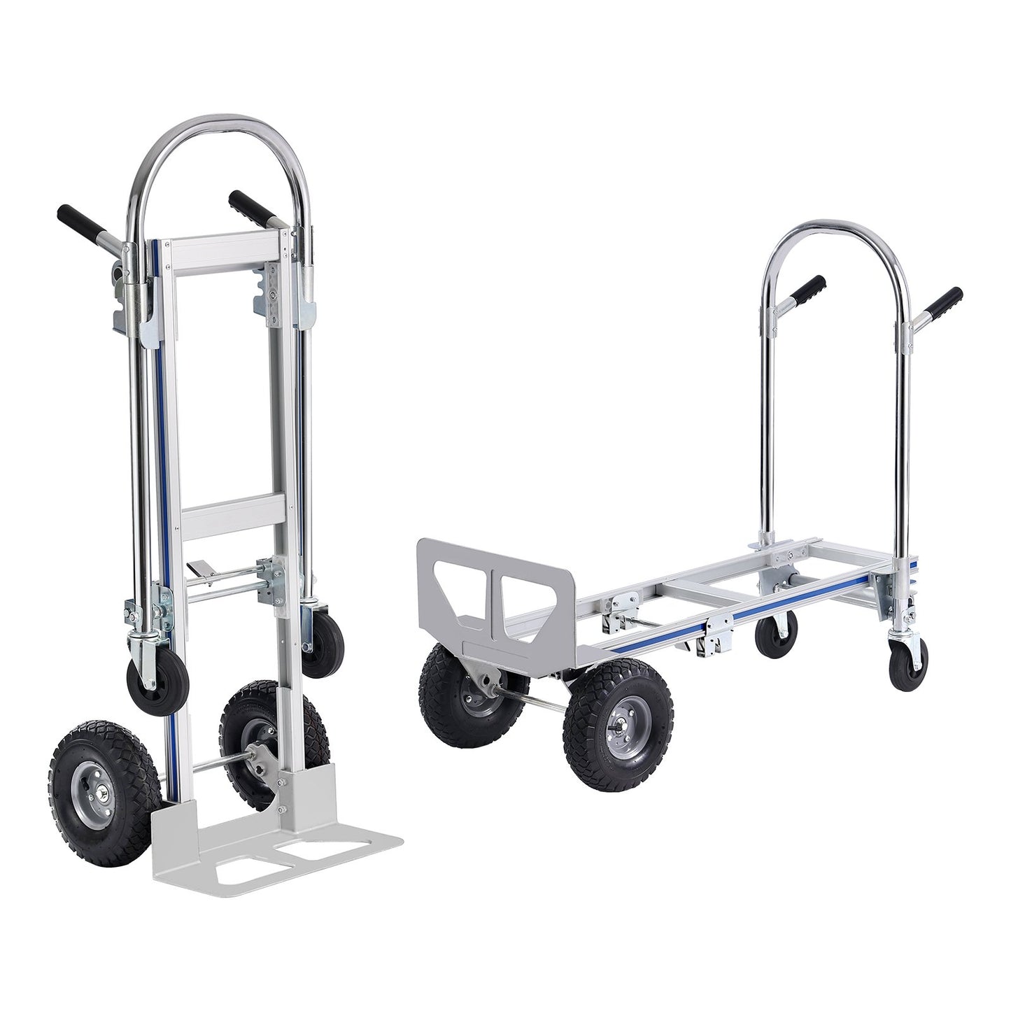 Aluminum Hand Truck, 2 in 1, 363 kg Max Load Capacity, Heavy Duty Industrial Convertible Folding Hand Truck V952-DGNSTHC800BEQ4JJTV0