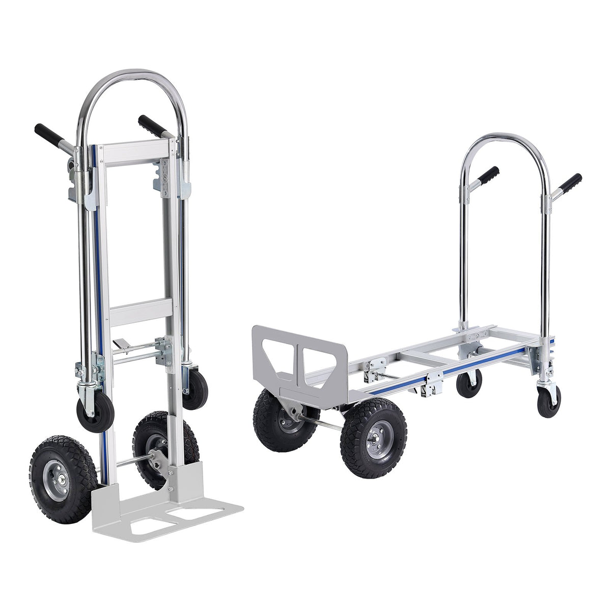 Aluminum Hand Truck, 2 in 1, 363 kg Max Load Capacity, Heavy Duty Industrial Convertible Folding Hand Truck V952-DGNSTHC800BEQ4JJTV0