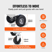 Aluminum Hand Truck, 2 in 1, 363 kg Max Load Capacity, Heavy Duty Industrial Convertible Folding Hand Truck V952-DGNSTHC800BEQ4JJTV0