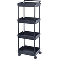 4-Tier Kitchen Rolling Cart Basket Utility Cart on Wheel with Handle Black V952-DGNTCHS4CLKSH4R74V0