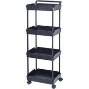 4-Tier Kitchen Rolling Cart Basket Utility Cart on Wheel with Handle Black V952-DGNTCHS4CLKSH4R74V0