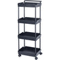 4-Tier Kitchen Rolling Cart Basket Utility Cart on Wheel with Handle Black V952-DGNTCHS4CLKSH4R74V0
