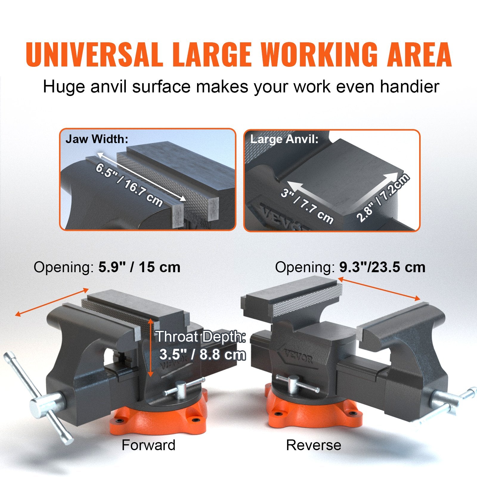 16.7cm Bench Vise Anvil Swivel Locking Base Heavy Duty Ductile Iron Vice V952-DGNTQDXZSYC65J49IV0