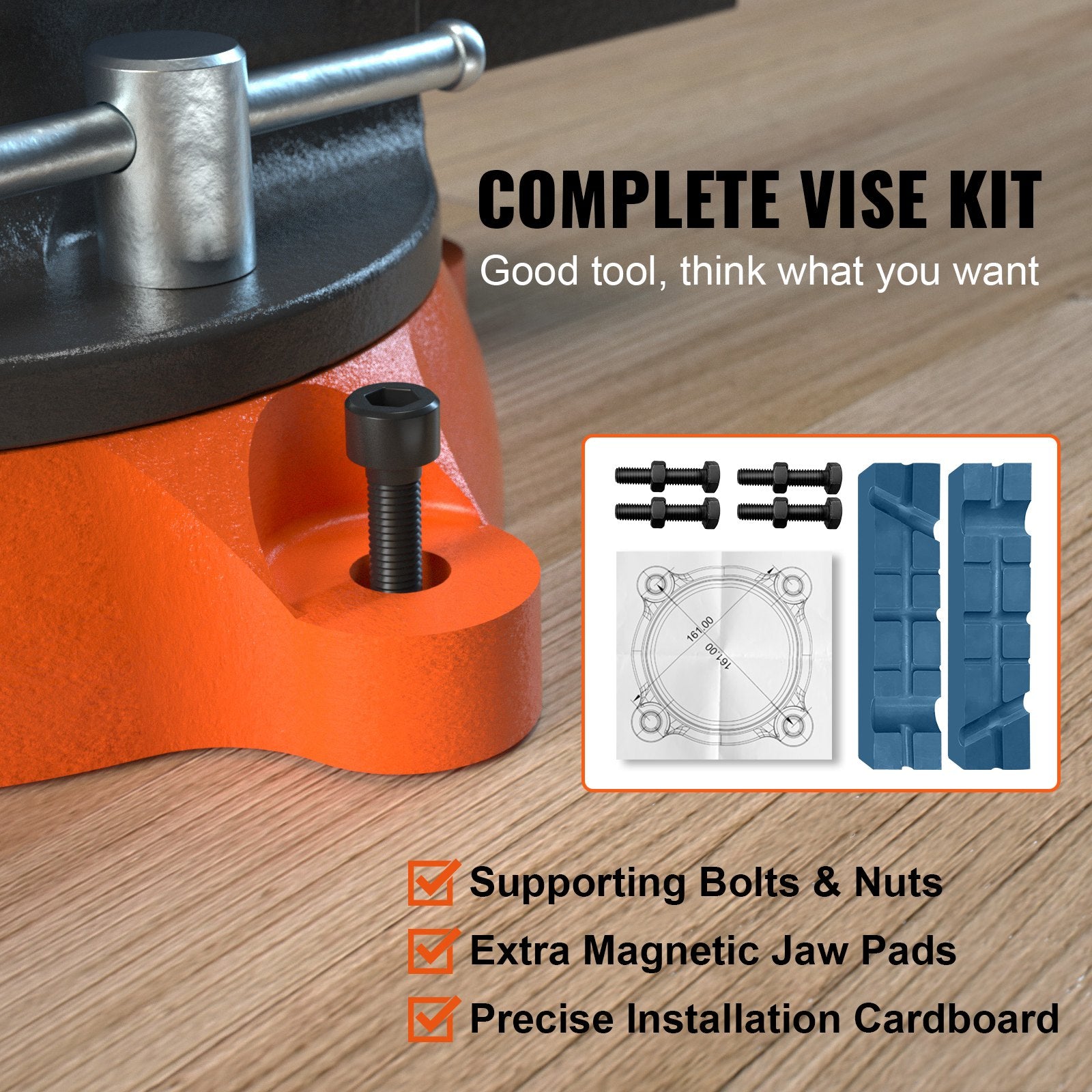 16.7cm Bench Vise Anvil Swivel Locking Base Heavy Duty Ductile Iron Vice V952-DGNTQDXZSYC65J49IV0