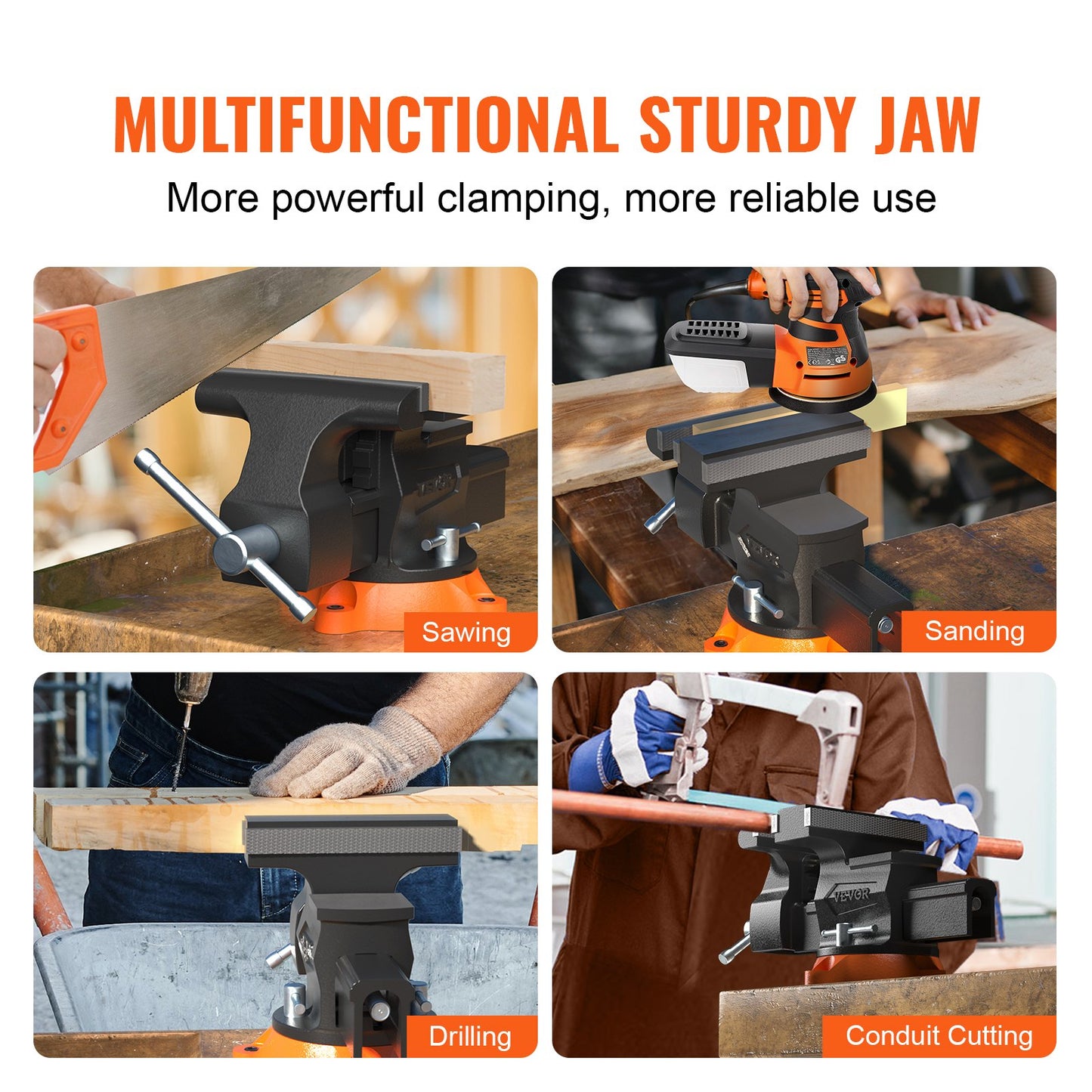 16.7cm Bench Vise Anvil Swivel Locking Base Heavy Duty Ductile Iron Vice V952-DGNTQDXZSYC65J49IV0