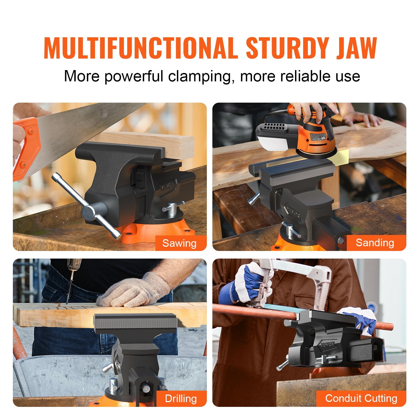 16.7cm Bench Vise Anvil Swivel Locking Base Heavy Duty Ductile Iron Vice V952-DGNTQDXZSYC65J49IV0
