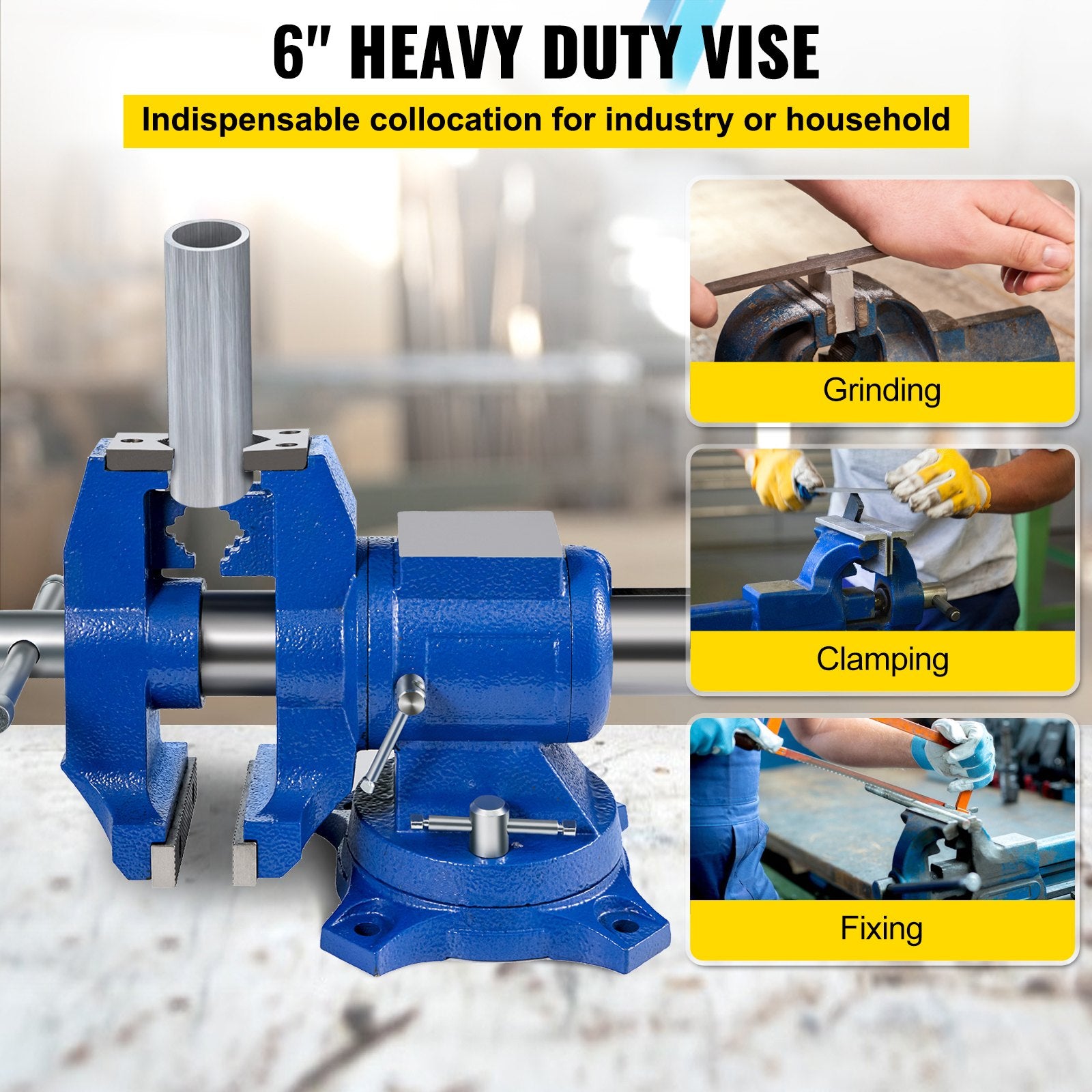 Multipurpose Bench Vice 5" 30Kn Heavy Duty with 360 degrees Swivel Base and Head V952-DGNTQQMZT94660001V0