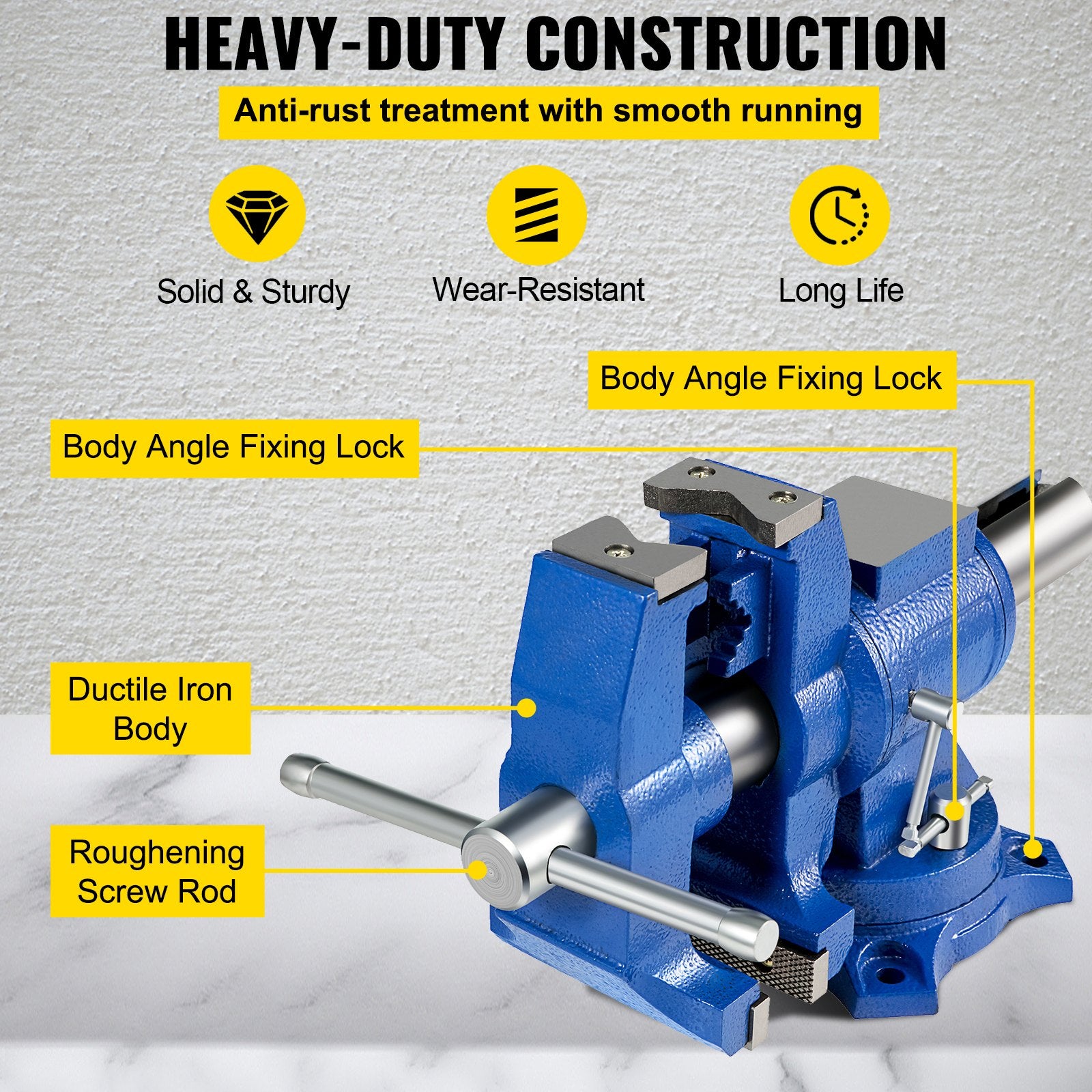 Multipurpose Bench Vice 5" 30Kn Heavy Duty with 360 degrees Swivel Base and Head V952-DGNTQQMZT94660001V0
