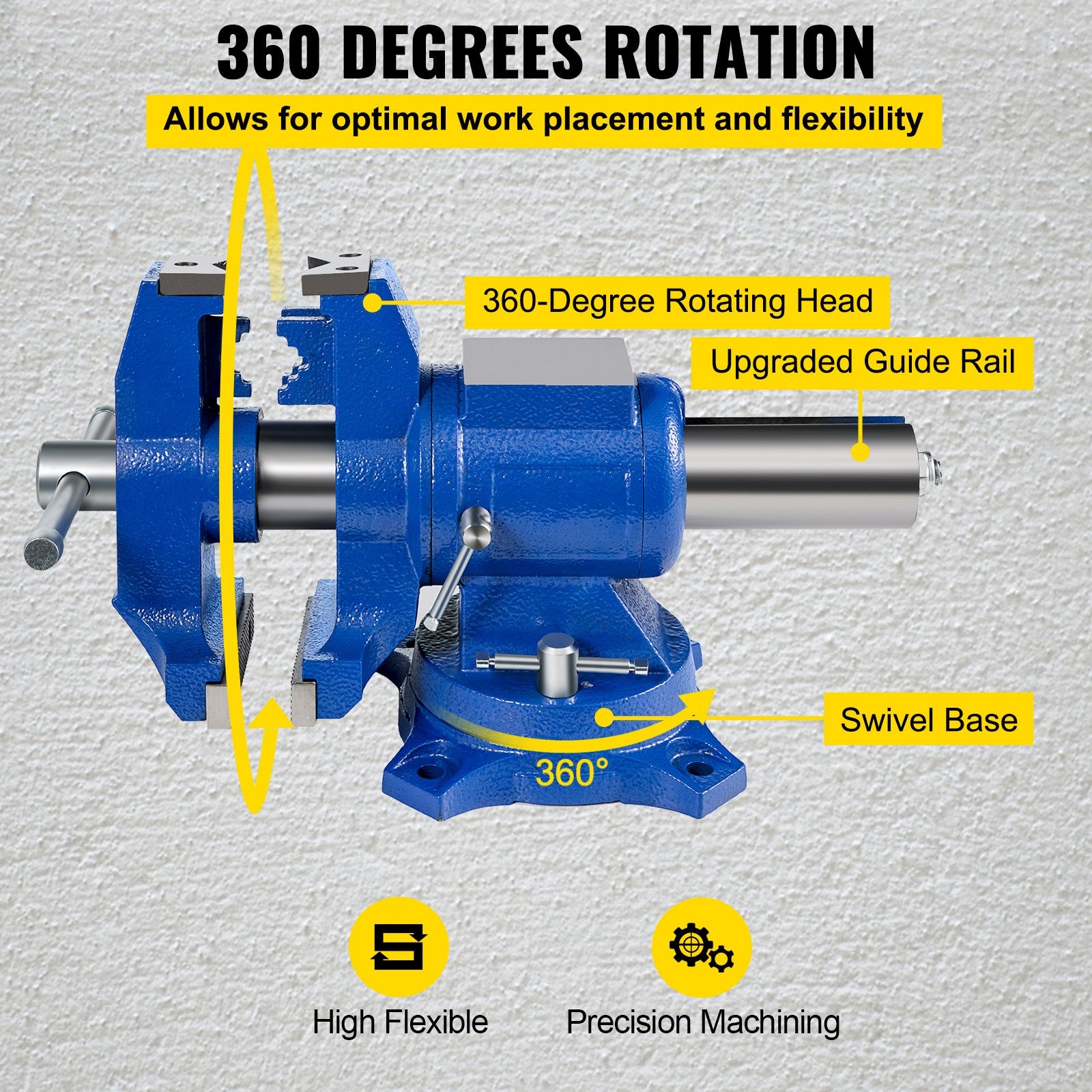 Multipurpose Bench Vice 5" 30Kn Heavy Duty with 360 degrees Swivel Base and Head V952-DGNTQQMZT94660001V0