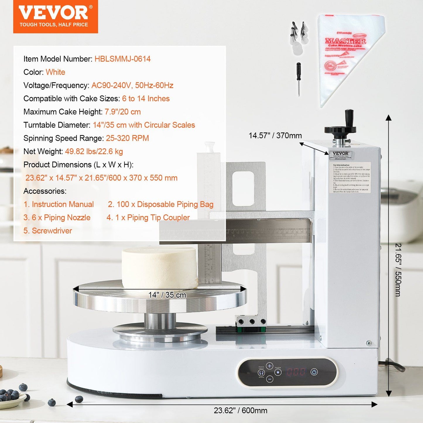 Cake Decorating Machine, Cake Cream Spreading Coating Smearing Machine, Low Noise Cake Frosting Machine, V952-DGNYMMJ614IND9GFDV3