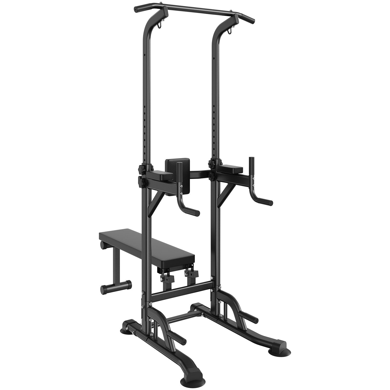 Power Tower with Bench, 10-Level Height Adjustable Pull Up Bar Stand Dip Station & Detachable Bench, V952-DGNYTXSJDZDK4EQYXV0