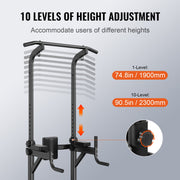 Power Tower with Bench, 10-Level Height Adjustable Pull Up Bar Stand Dip Station & Detachable Bench, V952-DGNYTXSJDZDK4EQYXV0