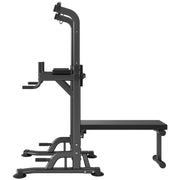 Power Tower with Bench, 10-Level Height Adjustable Pull Up Bar Stand Dip Station & Detachable Bench, V952-DGNYTXSJDZDK4EQYXV0