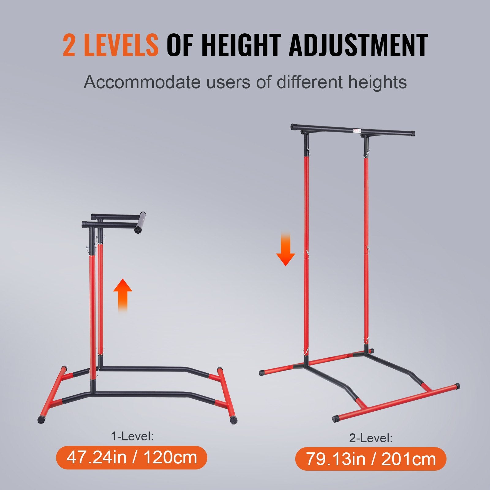 Power Tower Dip Station, 2-Level Height Adjustable Pull Up Bar Stand, Multi-Function Strength Training V952-DGYTXSJBKDJGTIN4LV0