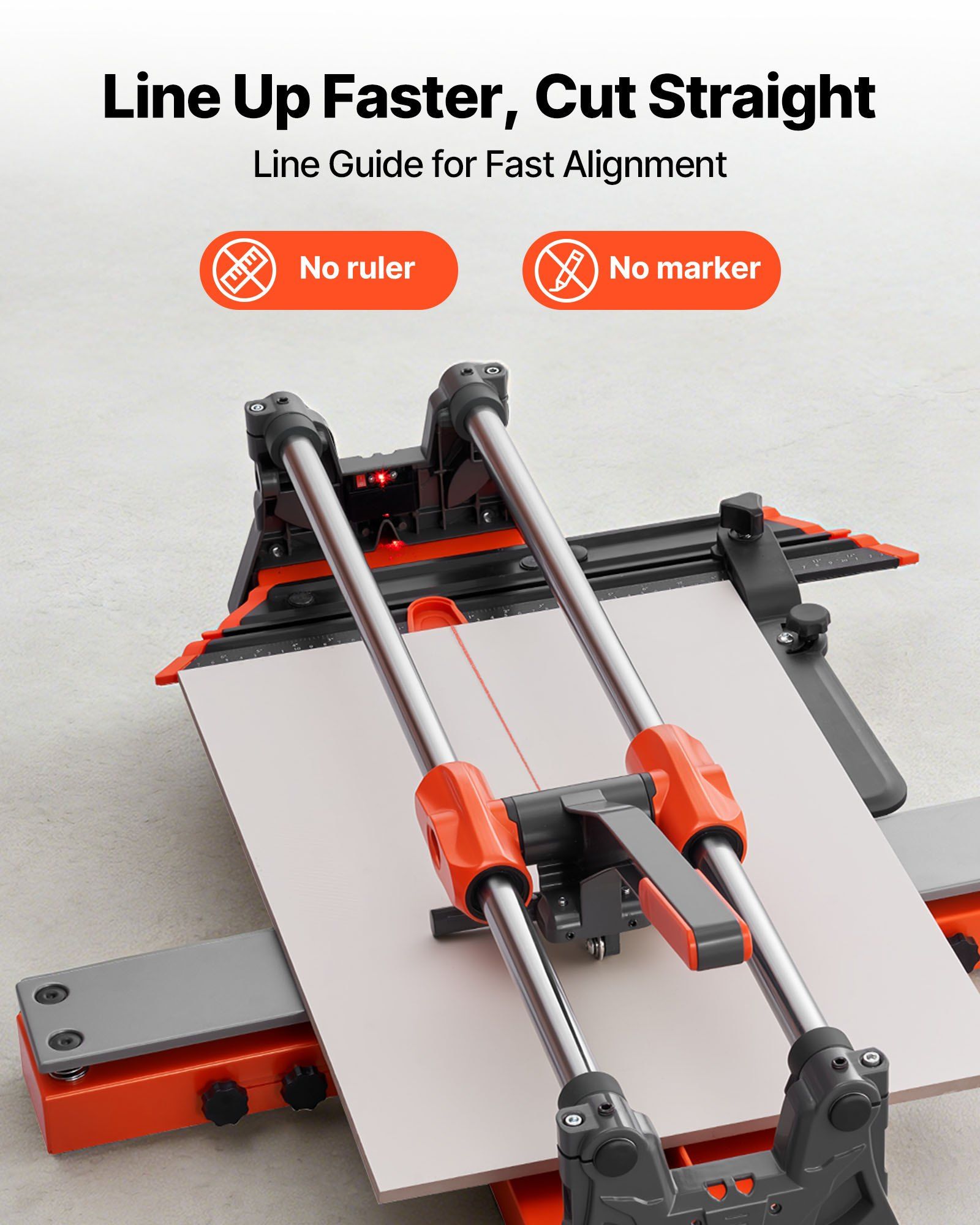 600 mm Manual Tile Cutter, Upgraded Sliding Head Cutting Tool with Spring-Loaded Base, Angle Fence, Tungsten V952-DHDZHDTSJK06UFL78001V0