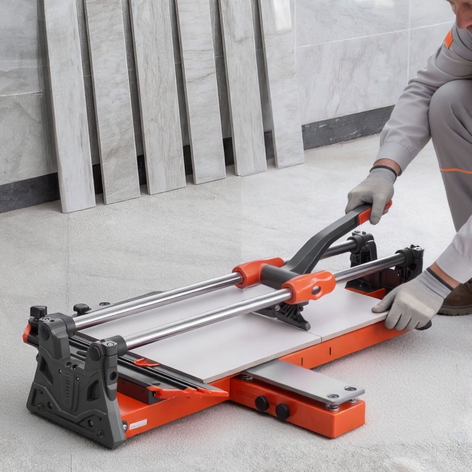 600 mm Manual Tile Cutter, Upgraded Sliding Head Cutting Tool with Spring-Loaded Base, Angle Fence, Tungsten V952-DHDZHDTSJK06UFL78001V0