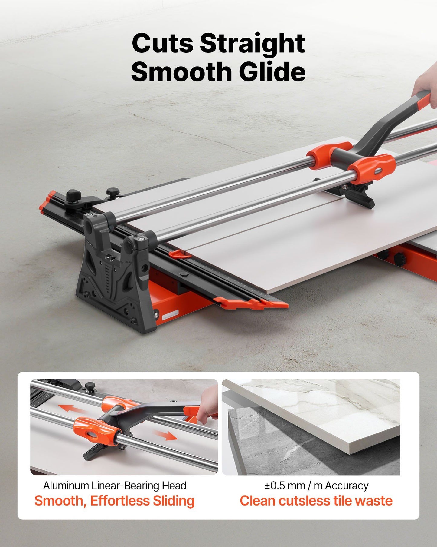 1000 mm Manual Tile Cutter, Upgraded Sliding Head Cutting Tool with Spring-Loaded Base, Angle Fence, Tungsten V952-DHDZHDTSJK1060S0L001V0