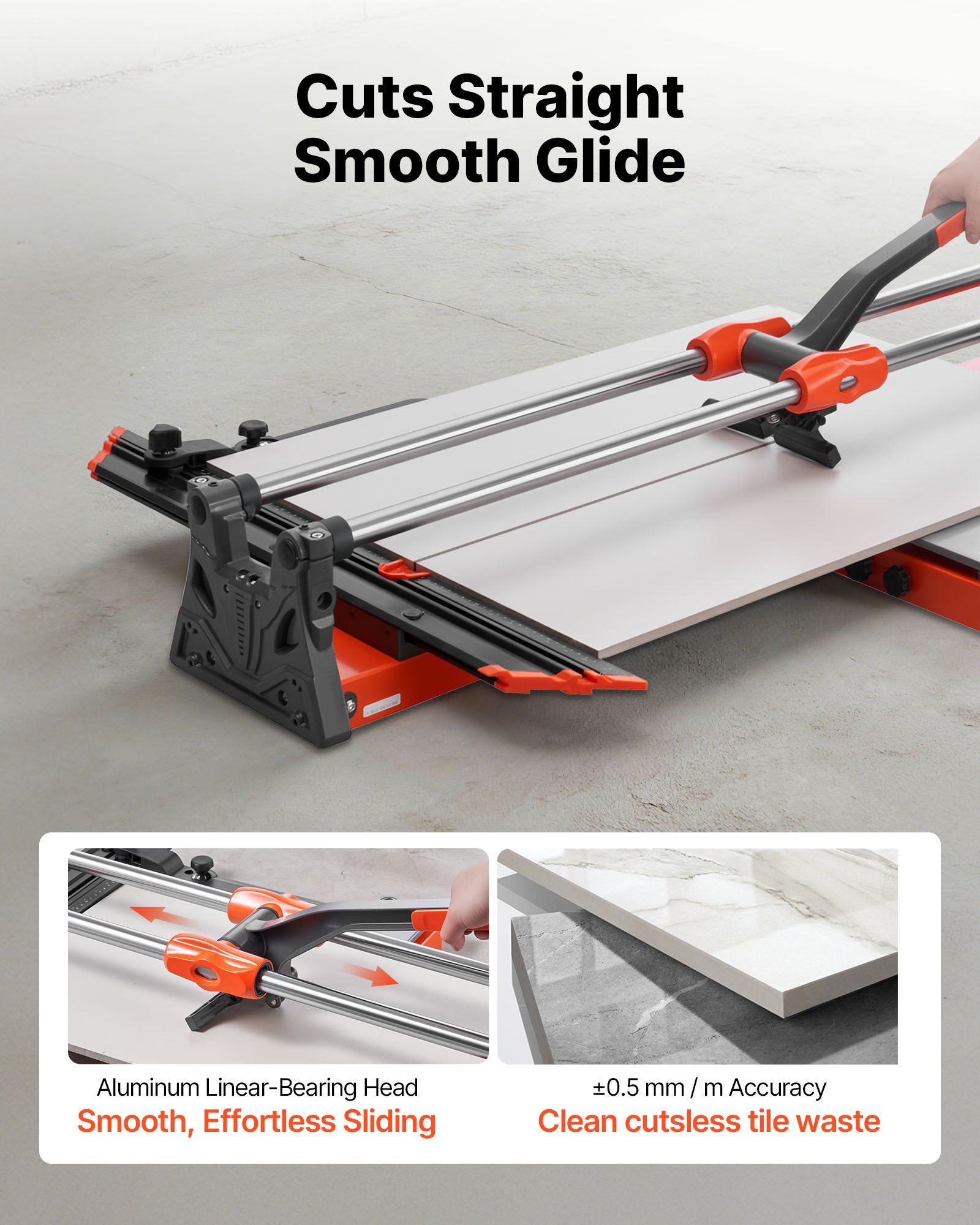 1000 mm Manual Tile Cutter, Upgraded Sliding Head Cutting Tool with Spring-Loaded Base, Angle Fence, Tungsten V952-DHDZHDTSJK1060S0L001V0