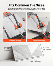 1000 mm Manual Tile Cutter, Upgraded Sliding Head Cutting Tool with Spring-Loaded Base, Angle Fence, Tungsten V952-DHDZHDTSJK1060S0L001V0