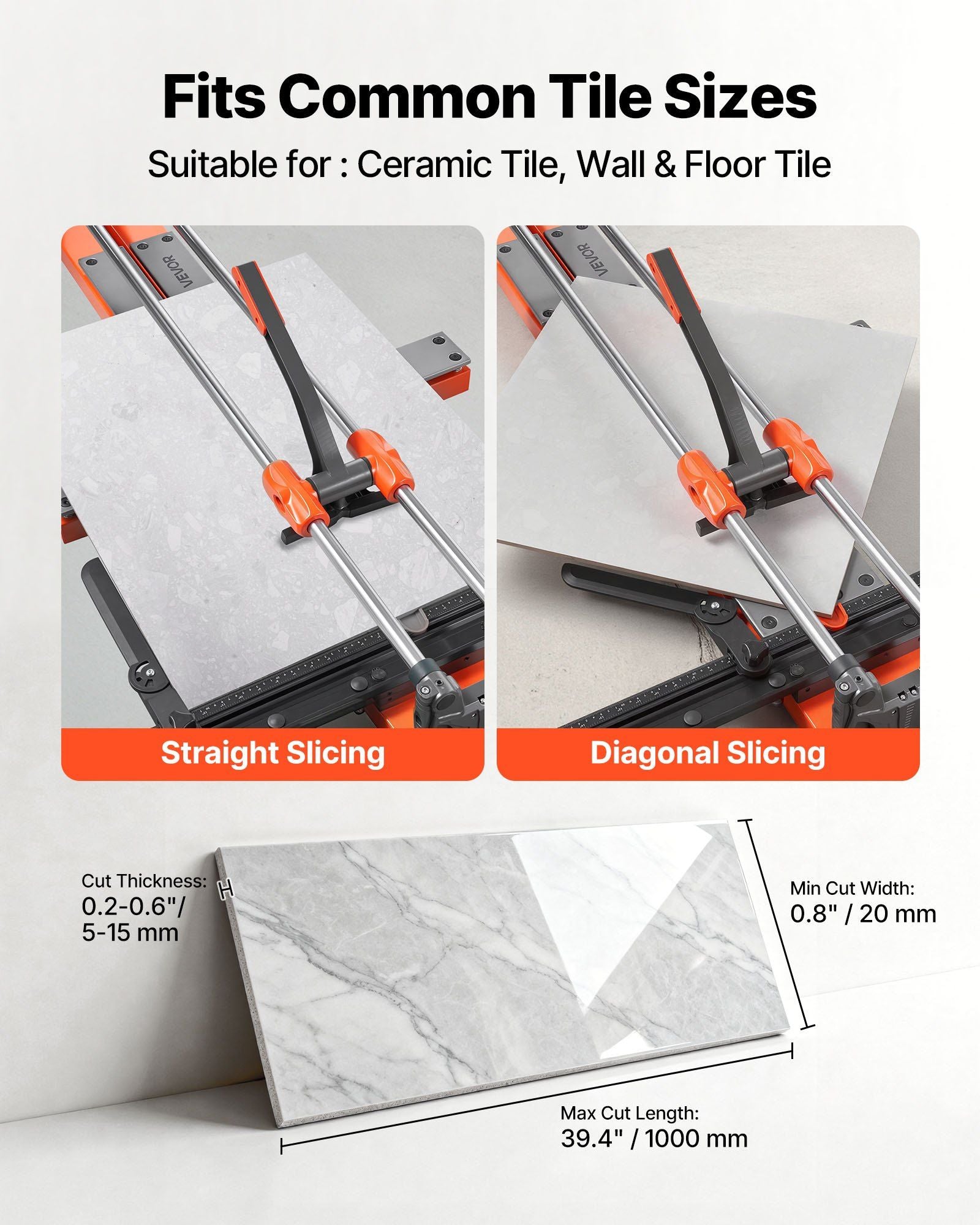 1000 mm Manual Tile Cutter, Upgraded Sliding Head Cutting Tool with Spring-Loaded Base, Angle Fence, Tungsten V952-DHDZHDTSJK1060S0L001V0