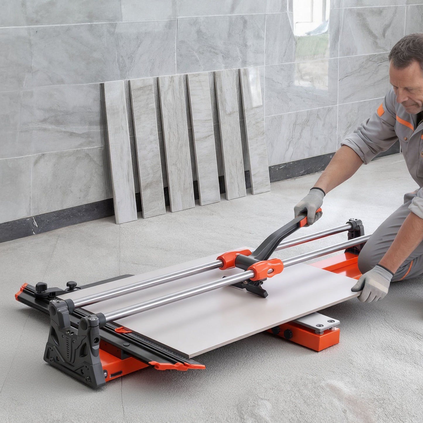 1000 mm Manual Tile Cutter, Upgraded Sliding Head Cutting Tool with Spring-Loaded Base, Angle Fence, Tungsten V952-DHDZHDTSJK1060S0L001V0