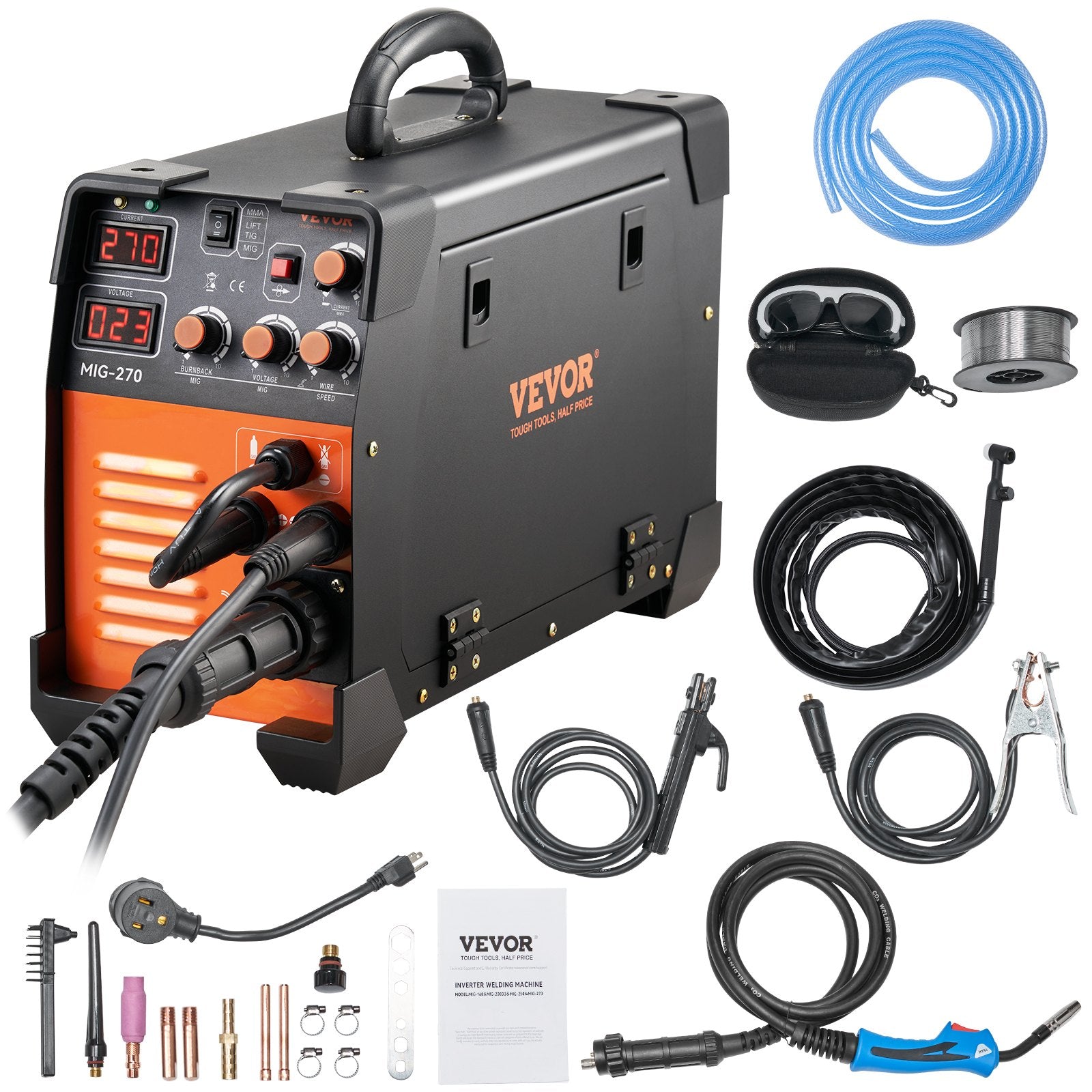 Mig Welder Welding Machine MIG-270 MIG MMA TIG IGBT DC Inverter Welder Digital Display V952-DHJMIGMMAMIGLL6WNV3