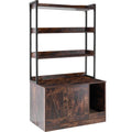 Cat Litter Box Enclosure Wooden Litter Box Furniture Hidden with 3 Shelves V952-DHSCBBSNJSMSUOAB6V0