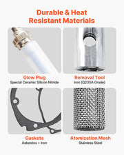 8V Glow Plug Repair Kit, Glow Plug Heater Repair Parking Heater Maintenance Kit with Atomization Mesh, V952-DHSPJDHSDHSC2FRHA001V0