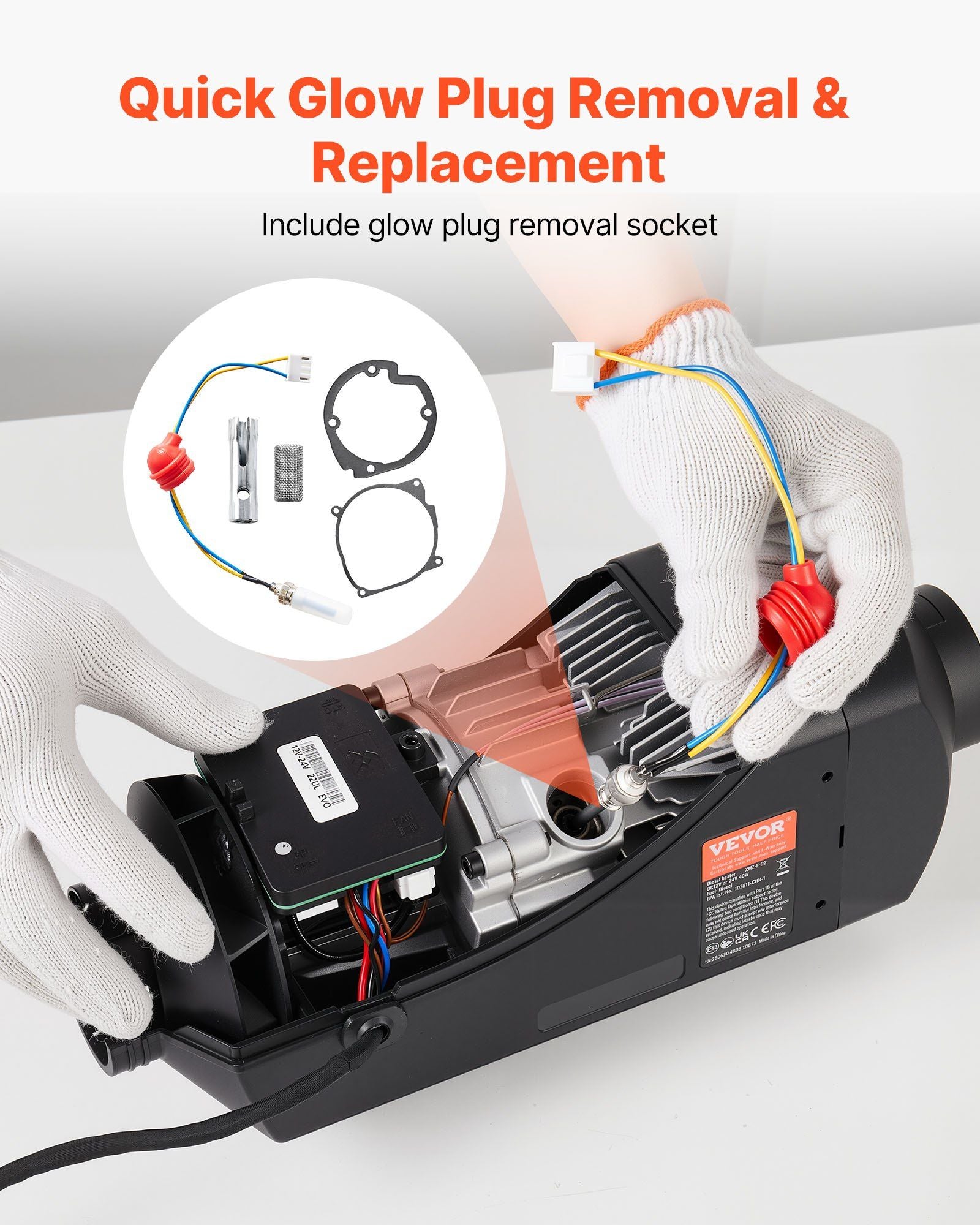 8V Glow Plug Repair Kit, Parking Diesel Heater Glow Ignition Plug Kit with Atomization Mesh, Compatible with V952-DHSPJDHSDHSCF34BH001V0