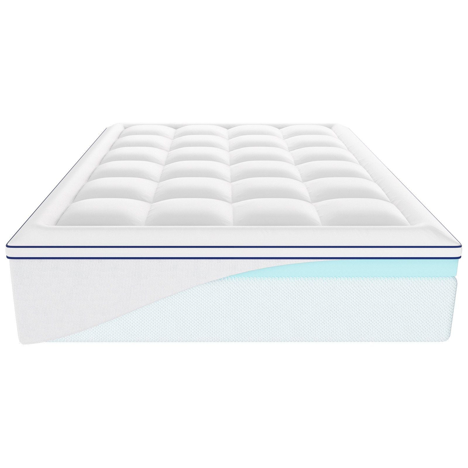 Mattress Topper, Queen Size, 76.2 mm Thickness, Memory Foam, Fiber Fill, Detachable & Washable, Ergonomically V952-DHYCDZ6080INB13V8V0