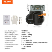 Leveling Casters, Set of 4, 1000 kg Total Load Capacity, 63.5 mm, Heavy Duty with Upgraded Handle Design, 360 V952-DJJLBSDJPBS4EN0Q3V0
