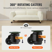 Leveling Casters, Set of 4, 500 kg Total Load Capacity, 50.8 mm, Heavy Duty with Upgraded Handle Design, 360 V952-DJJLBSDJPBS4QUJMHV0