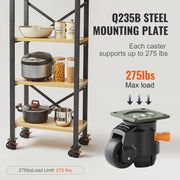 Leveling Casters, Set of 4, 500 kg Total Load Capacity, 50.8 mm, Heavy Duty with Upgraded Handle Design, 360 V952-DJJLBSDJPBS4QUJMHV0