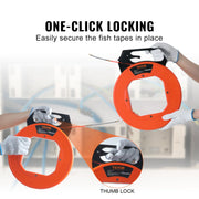 Fish Tape, 38.1 m Length, 4.5 mm, PET Wire Puller with Optimized Housing and Handle, Easy-to-Use Cable Puller V952-DJPYD316125FTSODSV0