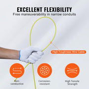 Fish Tape, 30.5 m, 4.2 mm, Fiberglass Wire Puller with Optimized Housing and Handle, Easy-to-Use Cable Puller V952-DJPYDBLXW16IXBAHUV0