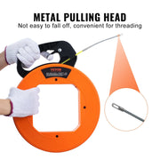 Fish Tape, 30.5 m, 4.2 mm, Fiberglass Wire Puller with Optimized Housing and Handle, Easy-to-Use Cable Puller V952-DJPYDBLXW16IXBAHUV0
