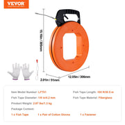 Fish Tape, 30.5 m, 4.2 mm, Fiberglass Wire Puller with Optimized Housing and Handle, Easy-to-Use Cable Puller V952-DJPYDBLXW16IXBAHUV0