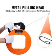 Fish Tape, 36.58 m, 3 mm, Steel Wire Puller with Optimized Housing and Handle, Easy-to-Use Cable Puller Tool, V952-DJPYDG18INCH2QNBXV0