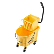 Mop Bucket with Wringer, 26 Qt. Commercial Mop Bucket with Side Press Wringer, Side-Press Mop Bucket and V952-DJSDTBT2628QRG0VAV0