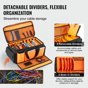DJ Cable File Bag, 1200D Oxford Fabric, DJ Gig Bag with 9 Detachable Divider 4.92 ft Padded Shoulder Strap V952-DJSNB1200DNJTF6JEV0