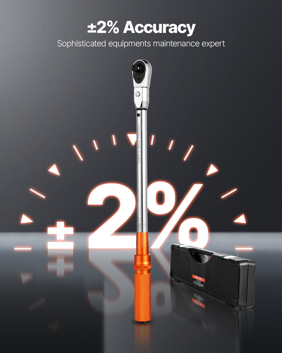 Adjustable Click Torque Wrench, 1/2 Inch Drive, 20-160 lbf-ft/27.1-216.8 N.m, Dual-direction and Dual Range V952-DJSNLBS101708PMCDV0