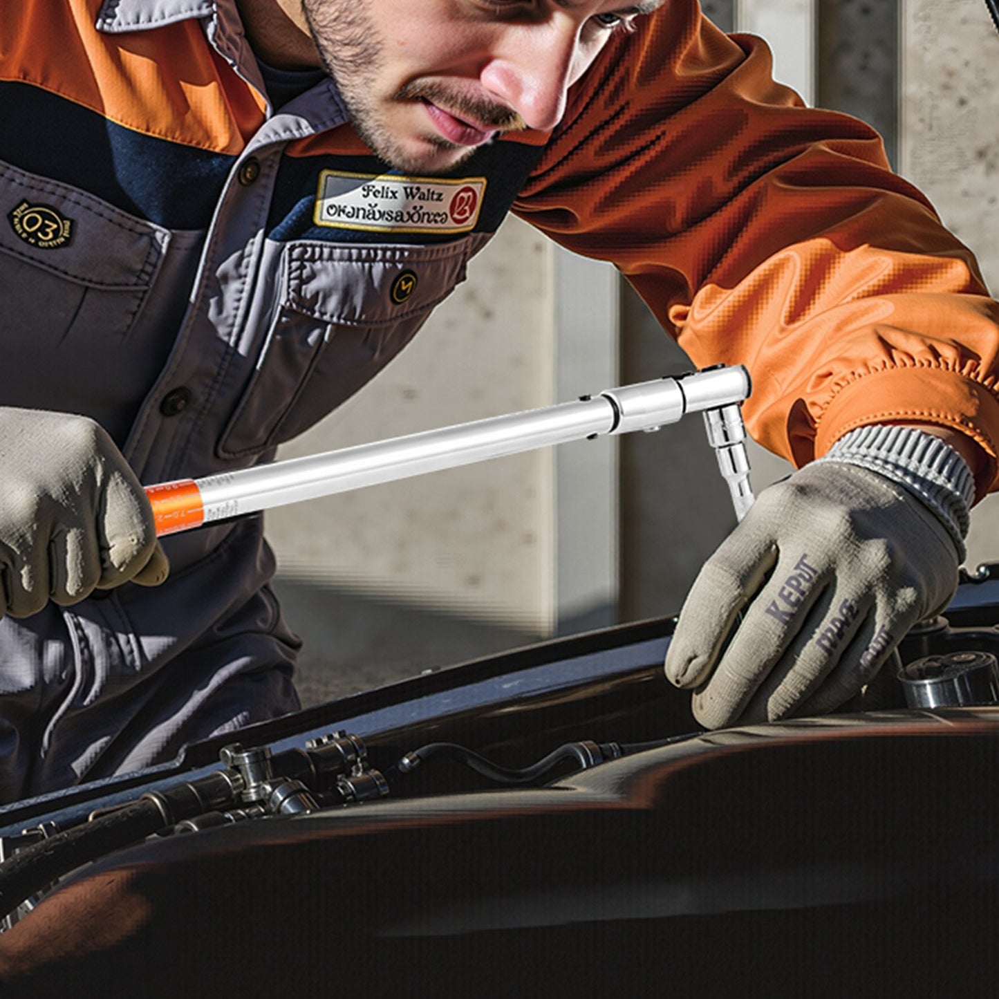 Adjustable Click Torque Wrench, 1/2 Inch Drive, 20-160 lbf-ft/27.1-216.8 N.m, Dual-direction and Dual Range V952-DJSNLBS101708PMCDV0