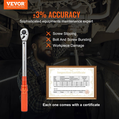 Torque Wrench Adjustable Torque Wrench 1/2" Drive 10-150ft.lb/14-204n.m V952-DJSNLBSKDSSZNLNIVV0