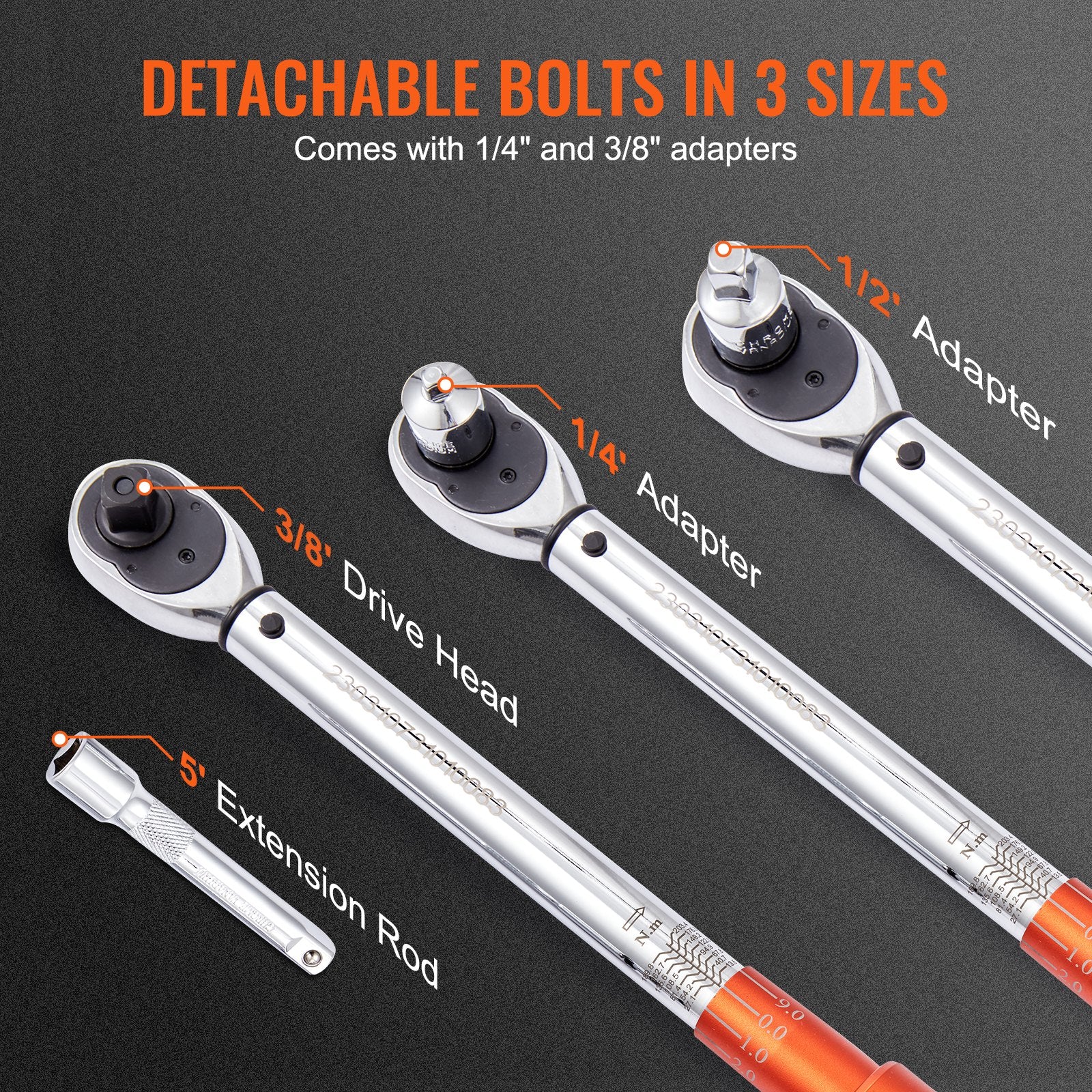 Torque Wrench Adjustable Torque Wrench 1/2" Drive 10-150ft.lb/14-204n.m V952-DJSNLBSKDSSZNLNIVV0