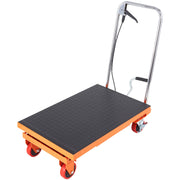 Hydraulic Lift Table Cart, 500lbs Capacity 28.5" Lifting Height, Manual Single Scissor Lift Table with 4 V952-DJYYSJPTCCS4EL7SHV0