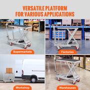 Hydraulic Lift Table Cart, 500lbs Capacity 28.5" Lifting Height, Manual Single Scissor Lift Table with 4 V952-DJYYSJPTCHS42SG52V0