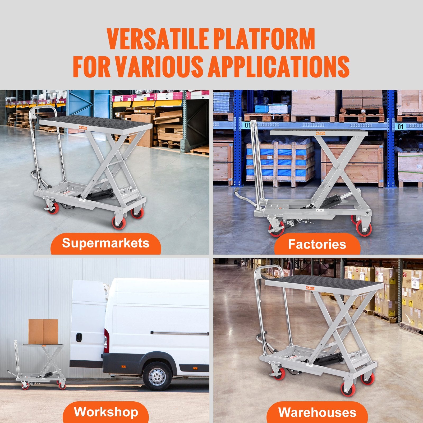 Hydraulic Lift Table Cart, 500lbs Capacity 28.5" Lifting Height, Manual Single Scissor Lift Table with 4 V952-DJYYSJPTCHS42SG52V0