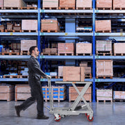 Hydraulic Lift Table Cart, 500lbs Capacity 28.5" Lifting Height, Manual Single Scissor Lift Table with 4 V952-DJYYSJPTCHS42SG52V0