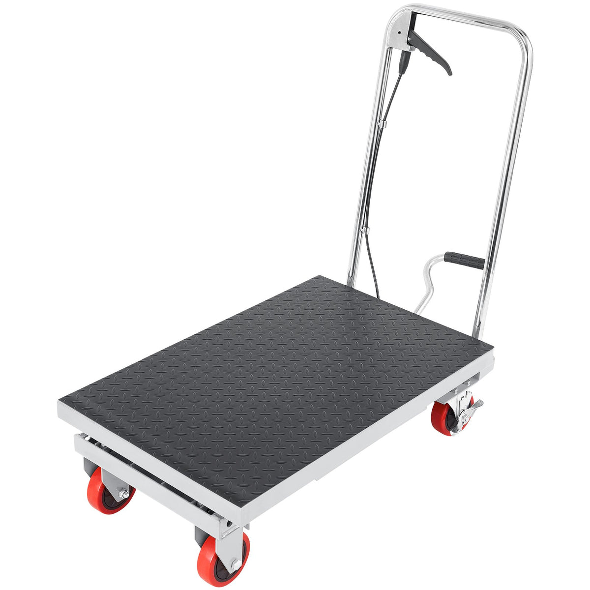 Hydraulic Lift Table Cart, 500lbs Capacity 28.5" Lifting Height, Manual Single Scissor Lift Table with 4 V952-DJYYSJPTCHS42SG52V0