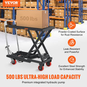 Hydraulic Lift Table Cart, 330lbs Capacity 28.5" Lifting Height, Manual Single Scissor Lift Table with 4 V952-DJYYSJPTCHS4JSQNFV0